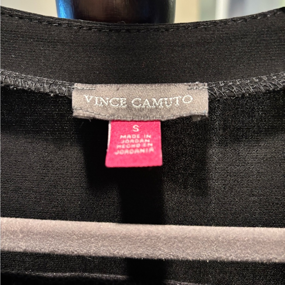 Vince Camuto Black V-Neck Blouse - Picture 3 of 4